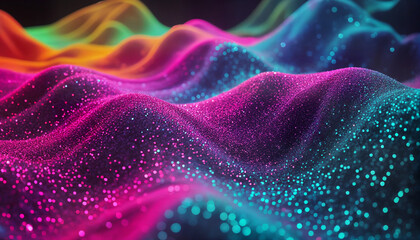 Abstract Glittering Wavy Surface