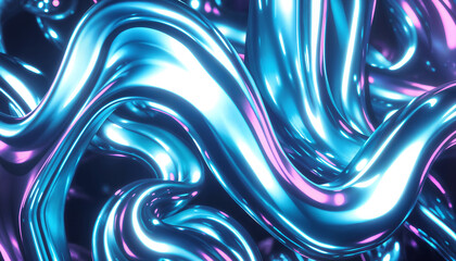 Abstract Shiny Metallic Curves