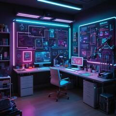 Modern Office with Neon Accents