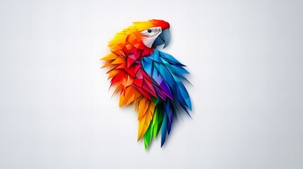 Obraz premium Vibrant, geometric parrot design. A colorful explosion of artistic expression.