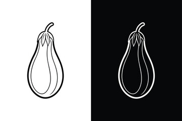 Eggplant icon vector on White Background ,Vector Art Illustration on white background.