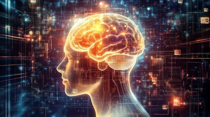 Digital background perfect for tech processes, neural networks, artificial intelligence, data transfer and security, ai generated background for digital storage, multimedia presentations