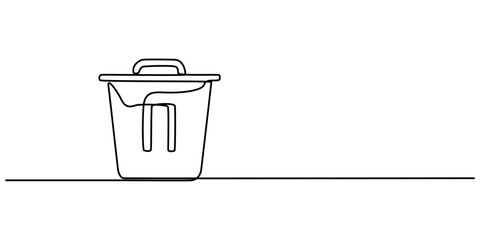 delete icon continuous one line drawing, one line art trash can vector illustration. line art, one continuous line, simple, hand drawn and sketch style. for icons, symbols, signs or logos, trashcan. 