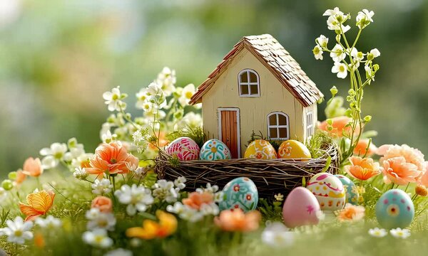 easter eggs in a house