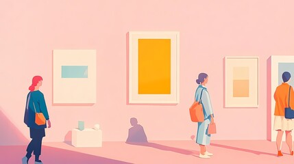 People see the works on display in the art gallery