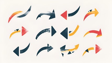Fototapeta premium arrow vector icon set collection diffrent arrow signs