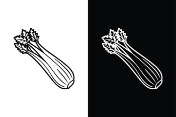 Celery icon vector on White Background ,Vector Art Illustration on white background.