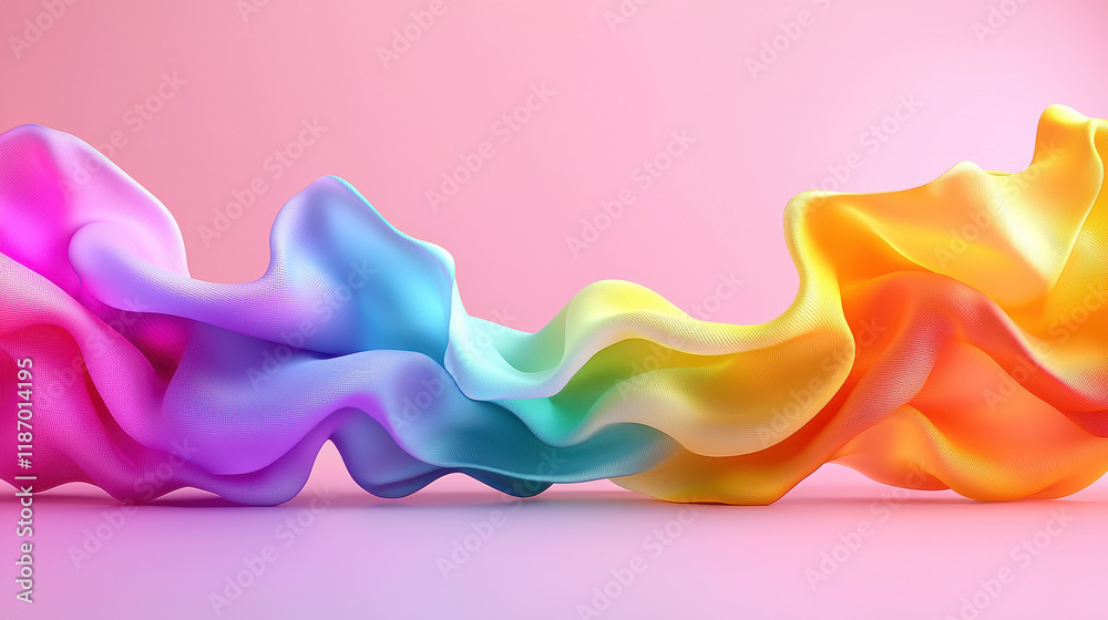Fototapete vibrant display of pastel colors in soft, delicate swirls creates dreamy atmosphere. flowing fabric 