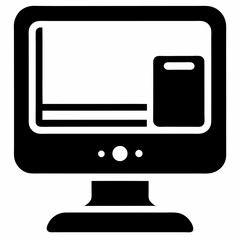Computer icon. Monitor, screen icon vector illustration on white background.