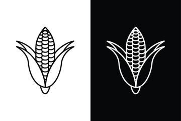 Corn icon vector on White Background ,Vector Art Illustration on white background.