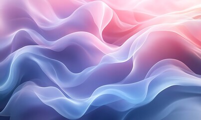 Obraz premium Abstract Background Featuring Graceful Wavy Lines in a Gradient of Soothing Colors