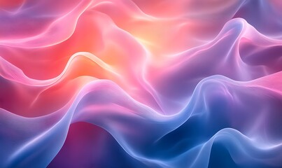 Fototapeta premium Abstract Background Featuring Graceful Wavy Lines in a Gradient of Soothing Colors