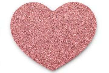 Obraz premium Pink glitter heart with glowing edges on white background isolated design on white background