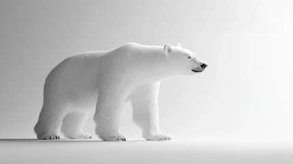 Fototapeta premium Majestic polar bear, arctic habitat, studio shot, climate change awareness.