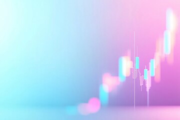 Dynamic Abstract of Pastel Financial Charts with Minimalist Design and Light Streaks
