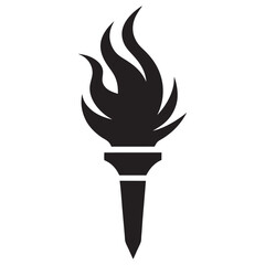 Burning flame torch icon vector illustration on a white background