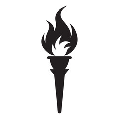 Burning flame torch icon vector illustration on a white background