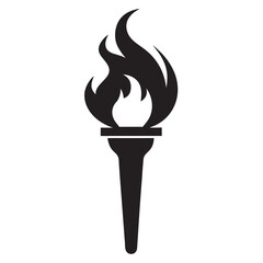 Burning flame torch icon vector illustration on a white background
