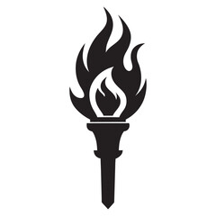 Burning flame torch icon vector illustration on a white background