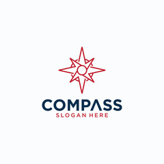 Compass vector logo collection, compass direction logo with elegant style, modern compass logo.