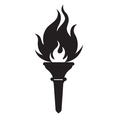 Burning flame torch icon vector illustration on a white background