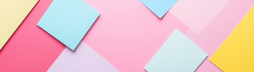 Trendy pastel background with abstract geometric shapes and subtle sale tags for modern design projects
