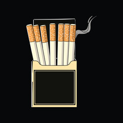 elegant illustration of box of cigarettes