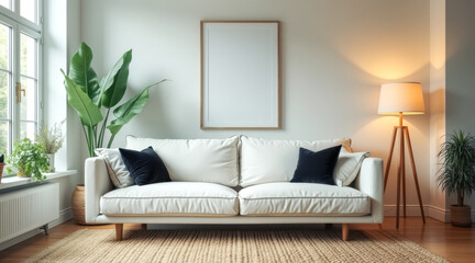 white sofa a minimalist living room setting