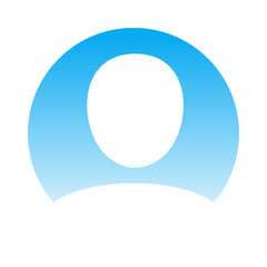 水色の背景に肩から上の人物の丸いシルエットアイコン - ユーザー･初期アイコン･SNSのイメージ素材