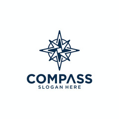 Compass vector logo collection, compass direction logo with elegant style, modern compass logo.