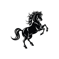 A silhouette of a running horse, racehorse silhouette