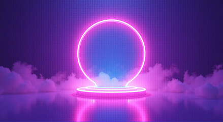 magic fountain at night, illustration, light, star, space, night, design, purple, blue, technology, backdrop, lights, vector, glow, art, bright, dark, sky, shine, glowing, energy, magic, planet, world