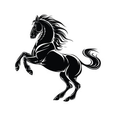 A silhouette of a running horse, racehorse silhouette