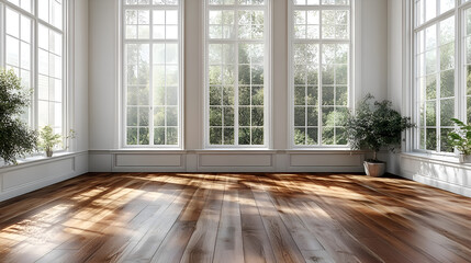 stock photo features an empty room with white walls