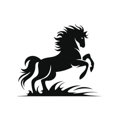A silhouette of a running horse, racehorse silhouette
