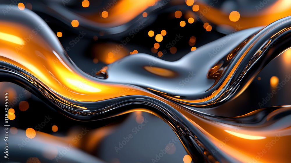 Aufkleber dynamic fusion of liquid like textures and radiant highlights creates abstract visual experience. in