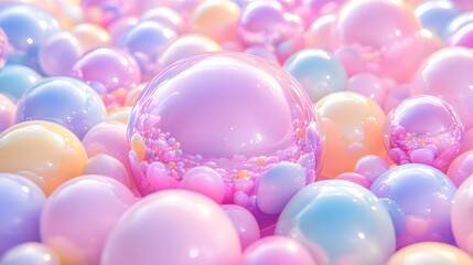 Lively Playful Soft Pastel Dots in Photorealistic High Resolution