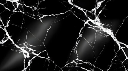 Elegant Black Marble Texture with White Veining in High Resolution