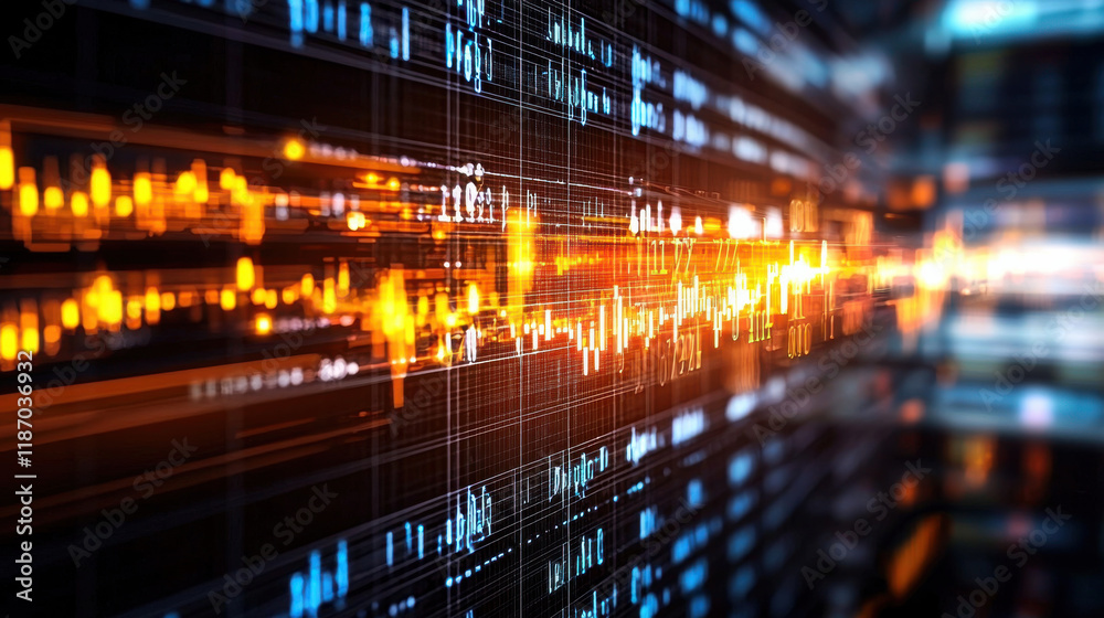 Poster dynamic image of artificial intelligence transforming data into visual patterns, showcasing vibrant colors and intricate designs. interplay of light and technology evokes sense of innovation and
