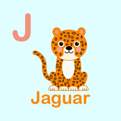 Minimalist Jaguar Illustration for Kids Alphabet
