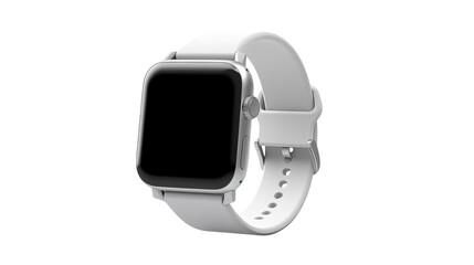 Sleek White Smartwatch on Wrist, Modern Tech Accessory isolated on transparent background	