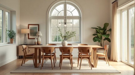 modern minimalist light-filled dining room