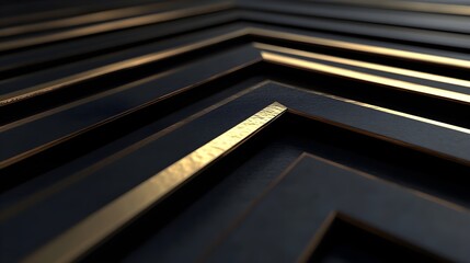 Obraz premium Elegant Black and Gold Geometric Lines on Dark Background