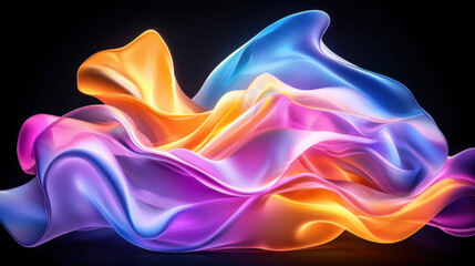 Obraz premium Fluid and ethereal abstract image with vibrant colors melting together, creating mesmerizing visual effect. interplay of light and color evokes sense of tranquility and wonder