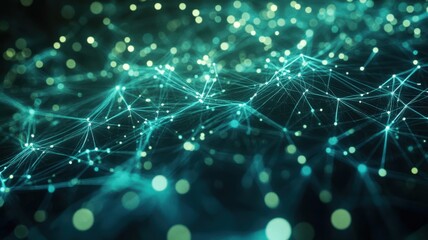 Abstract futuristic technology background visualizing data flowing and connecting with lines and dots