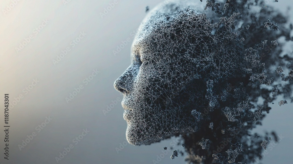 Poster advanced machine learning model visualized as 3d abstract concept