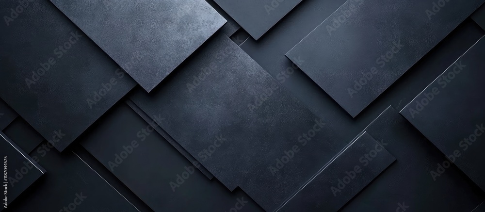 Poster dark grey and black gradient textured background with layered panels and ample copyspace for customi
