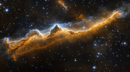 Obraz premium Vibrant Cosmic Nebula with Ethereal Colors and Stars in Deep Space Background