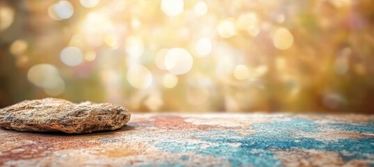 Textured Concrete Wall Background with Bokeh Effect and Space For Advertising Products.