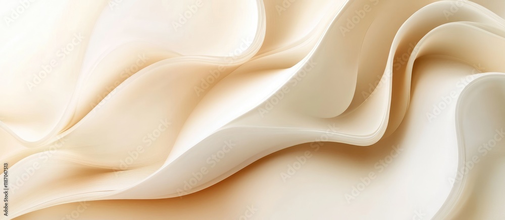 Poster soft toned abstract design with flowing curves and gentle shapes ideal for showcasing text or brandi